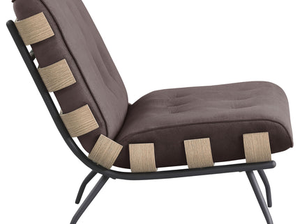 Staten - Upholstered Armless Accent Chair - Dark Brown