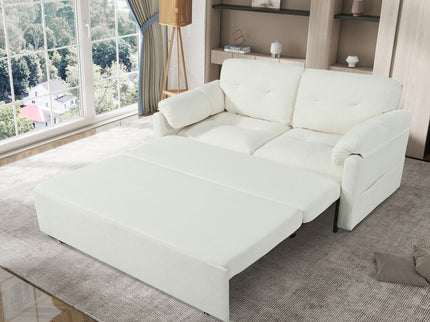 Convertible Pull Out Sofa Bed Queen Size, 3 In 1 With Side Storage