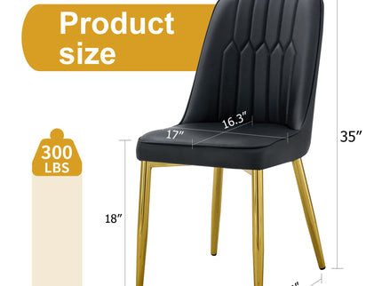 Modern Dining Chairs With Metal Legs And Simple Line Design On Backrest