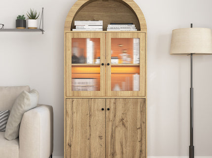 Modern Tech Inspired Dome Cabinet With LED Lighting