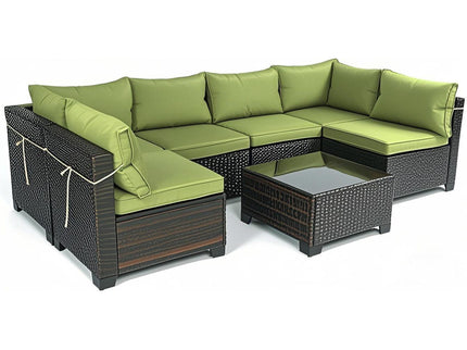 14 Pack Cushion Covers For 7 Piece Wicker Rattan Sectional Sofa