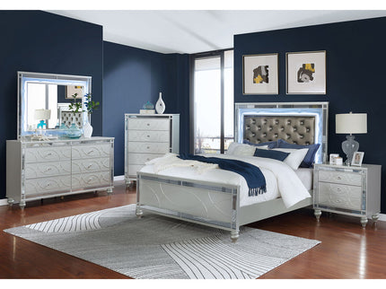 Arabesque - 6 Drawer Dresser With Mirror - Silver