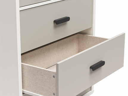 Valencia - 5 Drawer Dresser - White / Gray