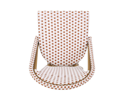 Outdoor Rattan And Aluminum French Bistro Chairs Set