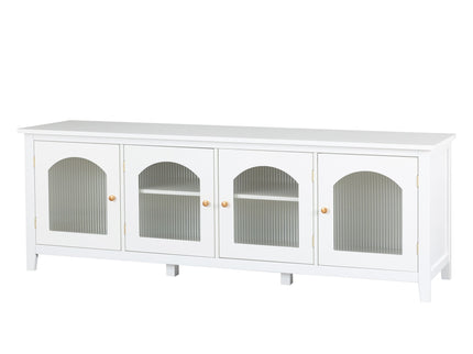 StylishTVcabinet Entertainment CenterTV Stand, TVconsoletable, Media Console, Solidwood Frame, Changhong Glass Door, Metal Handle