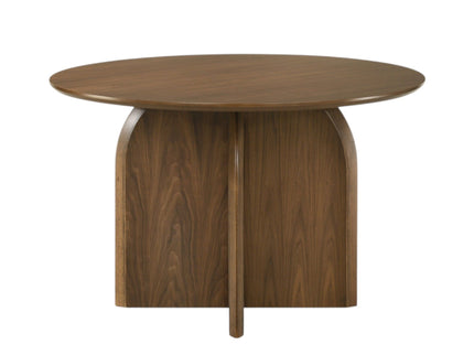 Delmon - Round Dining Table - Dark Walnut