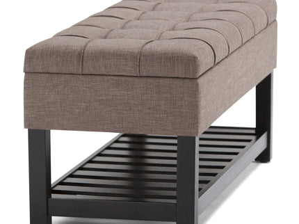 Saxon - Upholstered Transitional Storage Ottoman Bench