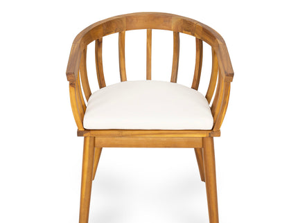 Klismos - Dining Armchair (Set of 2) - Teak / Beige