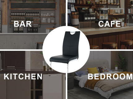 Modern Dining Chairs With Padded Seat And Metal Legs