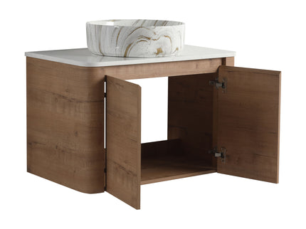 Wall Mounted Bathroom Vanity With Art Sink, 1 Soft Close Door
