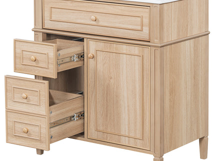 Bathroom Vanity With Sink, Flip Out Drawer, 2 Soft Close Drawers, 1 Soft Close Door - Wood