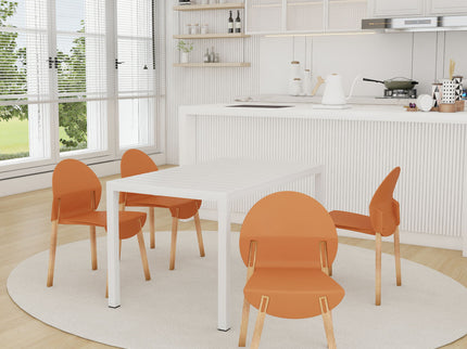 4 Piece Set Of Single Chairs With Long Table