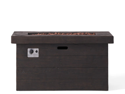 Custer - Rectangular Fire Pit 50, 000 Btu Magnesium Oxide - Brown