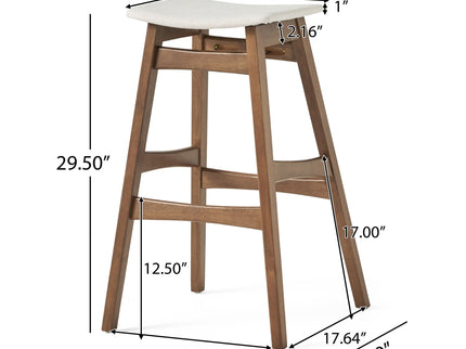 Mid Century Modern Bar Stool Set With Upholstered Seating