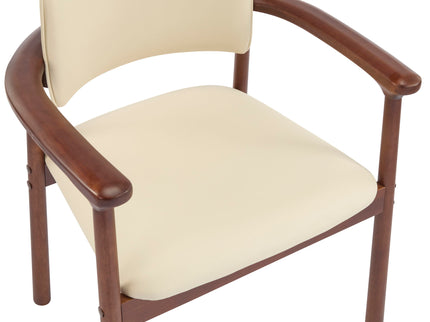 Dining Room Chairs, Ideal For Home & Kitchen (Set of 2) - Beige / Dark Walnut