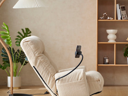 Adjustable Swivel Lounge Chair With 360 Degree Rotating Seat And Headrest Support