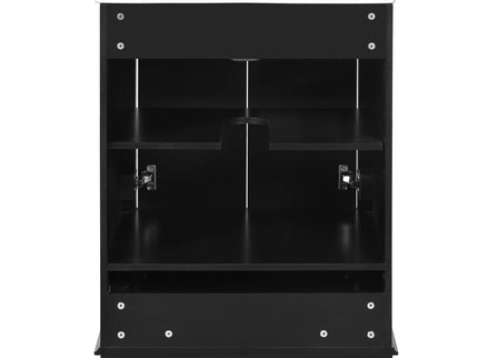 Bathroom Vanity With Ceramic Sink Combo, Modern Freestanding Storage Cabinet With Silver Handles