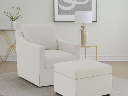 Merced - Upholstered Hydraulic Lift Top Storage Ottoman - Beige