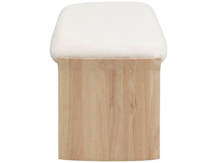 Footstool With Soft Cushion For Living Room - Beige / Natural