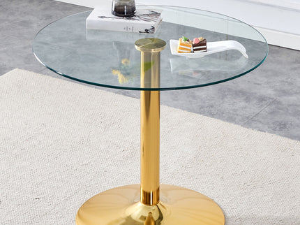 Modern Minimalist Round Dining Table With Glass Top