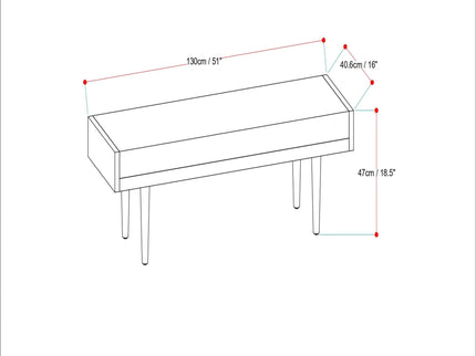 Anya - Ottoman Bench - Black
