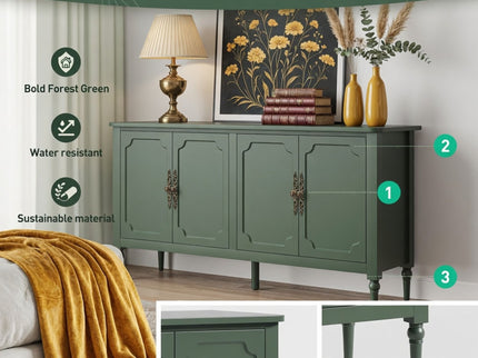 Vintage Buffet Cabinet With Adjustable Shelves