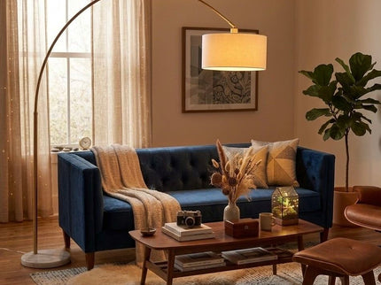 Ambient - Arch Floor Lamp With Large Shade - Gold / White