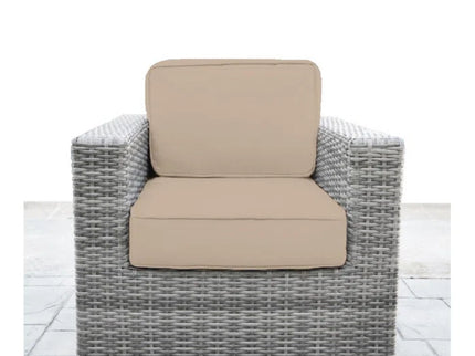 Wicker Seating Group Set With Table And Cushions