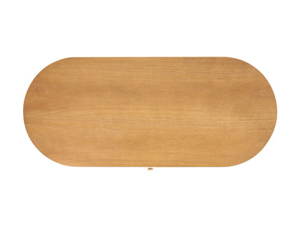 Jesse - Single Drawer Fluted Oval Console Desk - Honey Brown