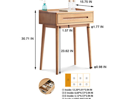 Dresser Bistro Table, 100% Solid Table Table Desk Top Table Dresser Compact Dresser Accessories Storage Drawer Natural Wood - Oak