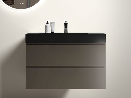 Alice - Bathroom Vanity With Sink, Large Storage Wall Mounted Floating Bathroom Vanity For Modern Bathroom, One-Piece Sink Basin Without Drain And Faucet