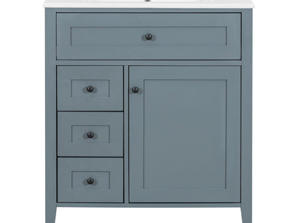 Modern Bathroom Vanity With Sink, 3 Drawers And Adjustable Shelf