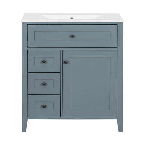Modern Bathroom Vanity With Sink, 3 Drawers And Adjustable Shelf
