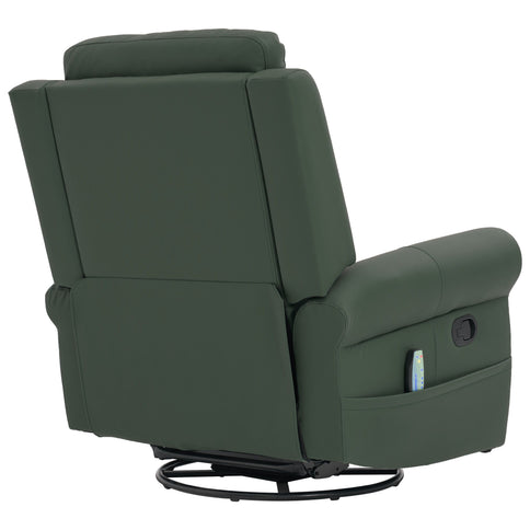 Manual Recliner Chair With 270 Degree Swivel, Massage & Heating, Dual Reclining Positions