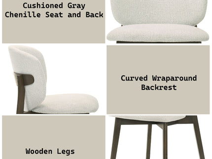 Mallin - Side Chair (Set of 2) - Gray / Walnut