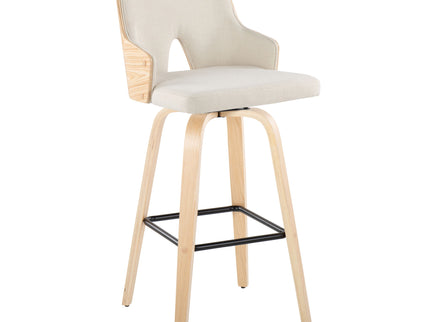 Stella - Contemporary Fixed Height Barstool With Swivel Square Footrest (Set of 2)