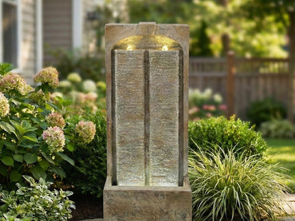 Modern Outdoor Water Fountain With LED Lights