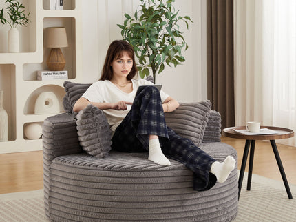 Modern Single Sofa With Backrest Pillow For Living Room