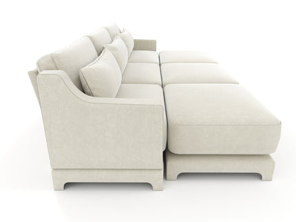 Stylish Sofa With Ottoman And Lumbar Pillows, Ergonomic Design
