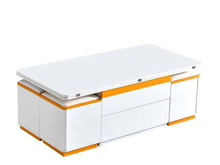 Lift Top Coffee Table With 4 Storage Stools