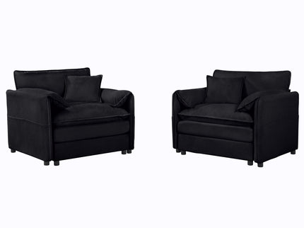 Modern Oversized Accent Chair, Comfy Single Sofa With Large Seat (Set of 2)