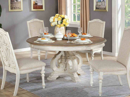 Elegant Dining Set Round Table And Side Chairs