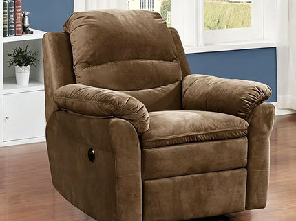 Electric Recliner Chair With USB Port And Gentle Lumbar Massage - Brown