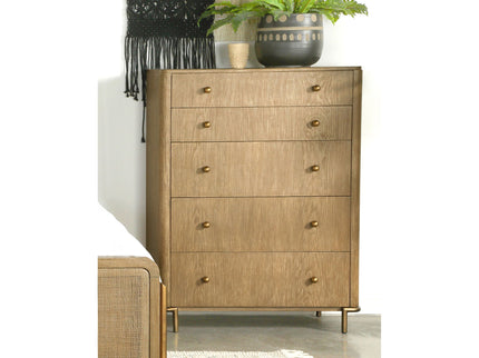 Stevie - Rectangular 5 Drawer Chest - Sand