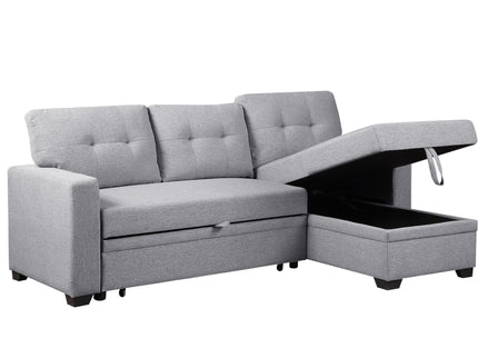 Upholstered Pull Out Sectional Sofa With Chaise