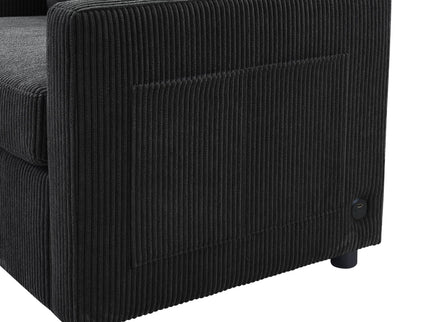 Sleeper Sofa With Foldable Mattress, USB Ports, Side Table & Storage Pocket