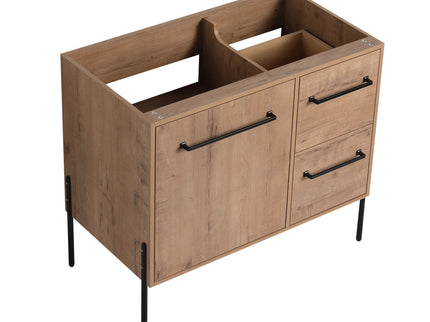 35" Freestanding Bathroom Vanity With Soft Close Doors And 2 Drawers (Vanity Only) - Imitative Oak