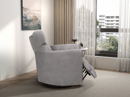 Lawson - Swivel Glider Suede Recliner Chair - Latte