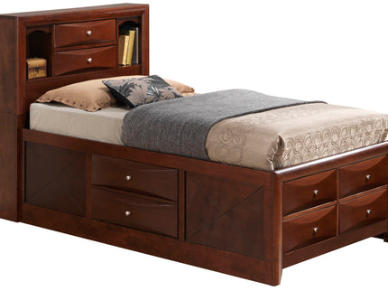 Modern Design Storage Bed With Bookcase Headboard