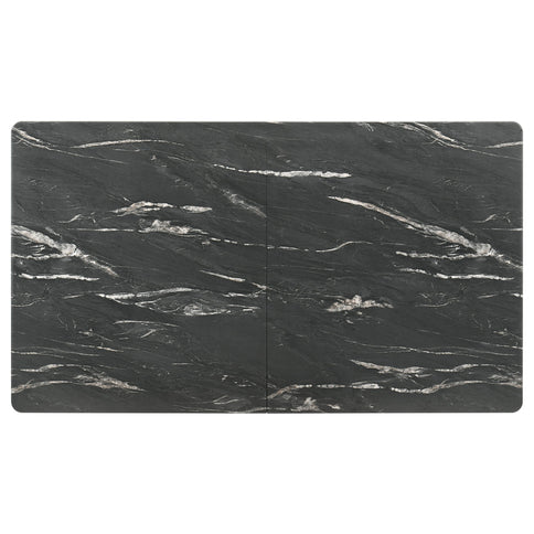 Bellingham - Dining Table With Self Storing Extension Leaf - Black Marble-Look Sintered Stone